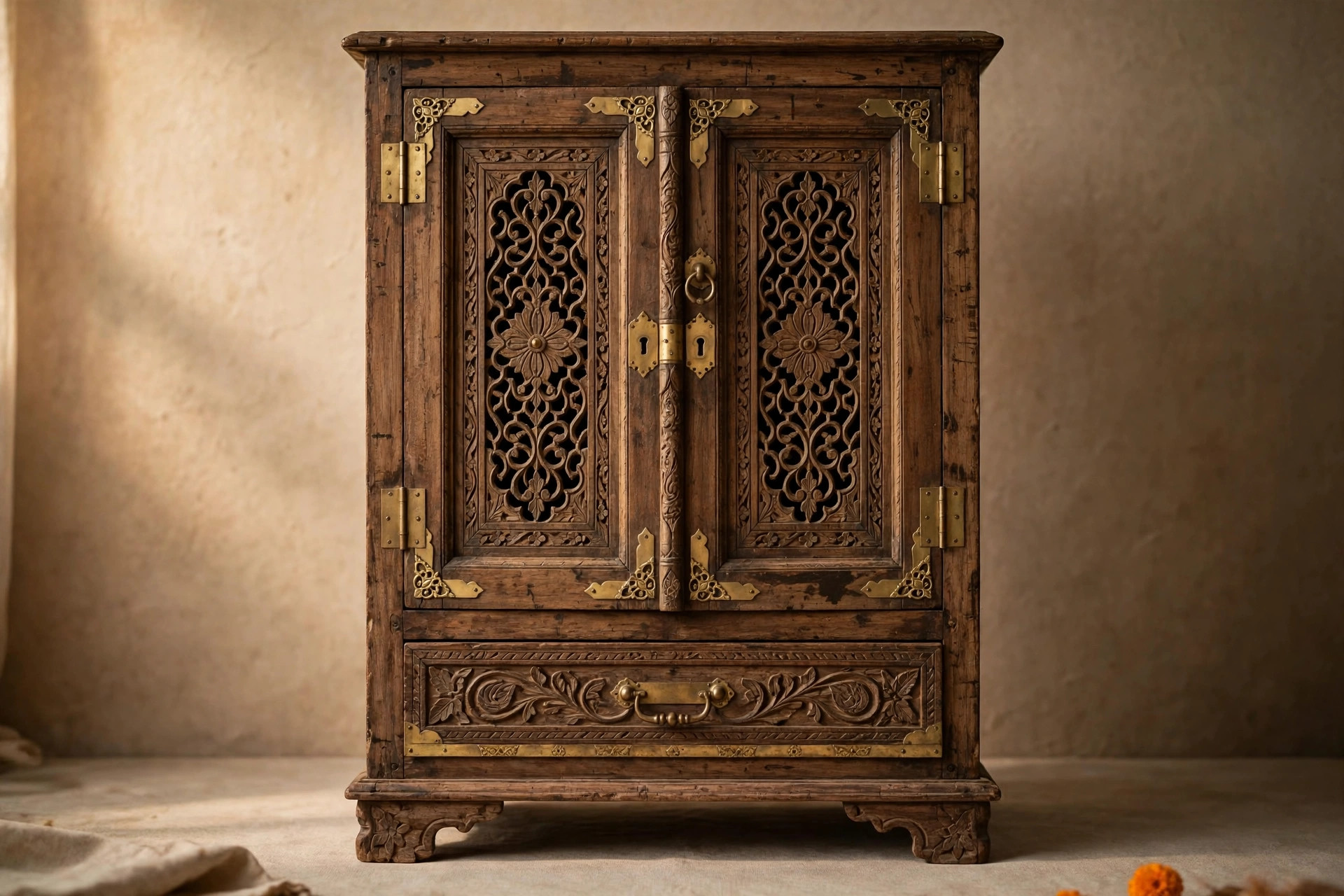 Vintage Rajasthani wooden cabinet
