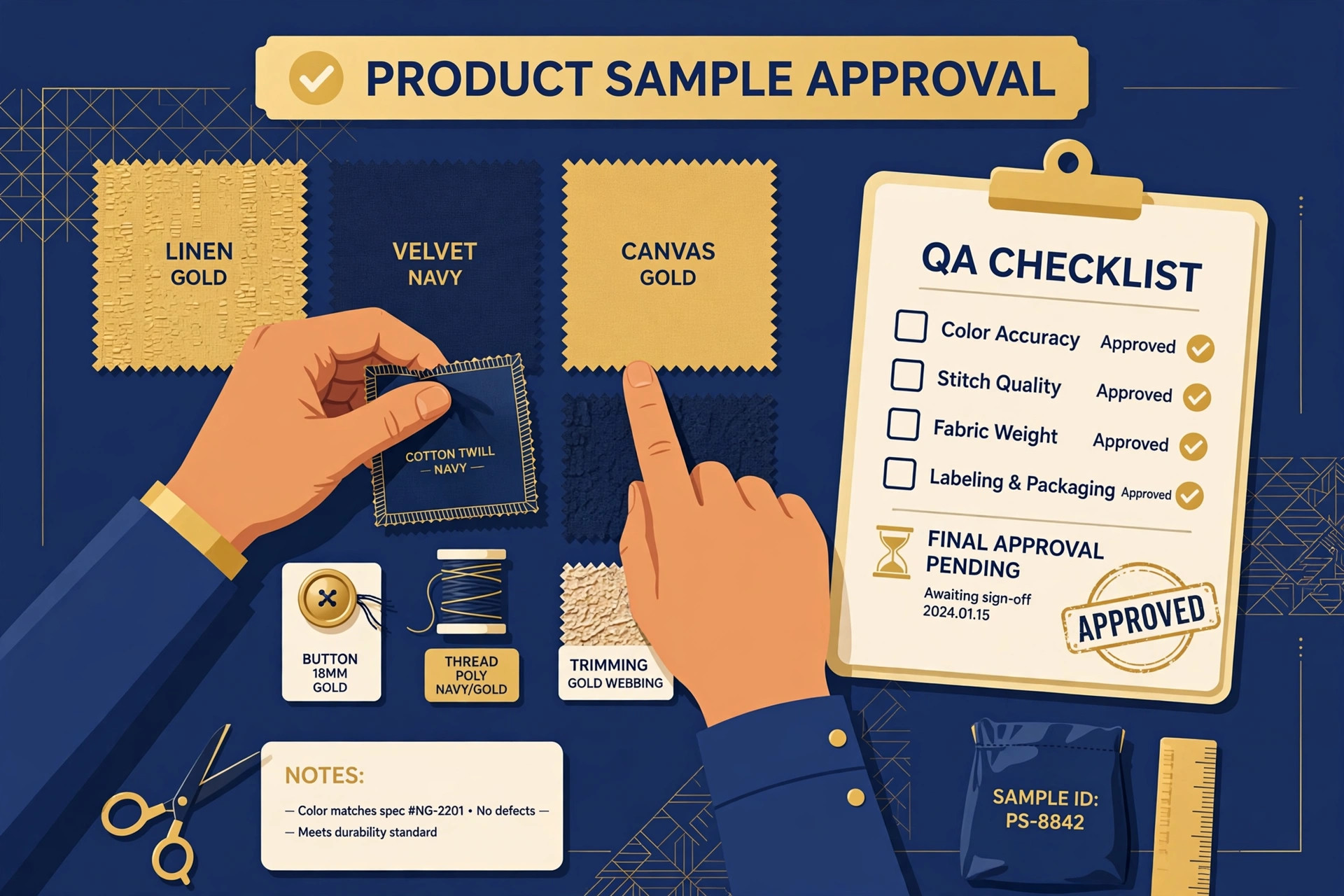 Product samples review and approval