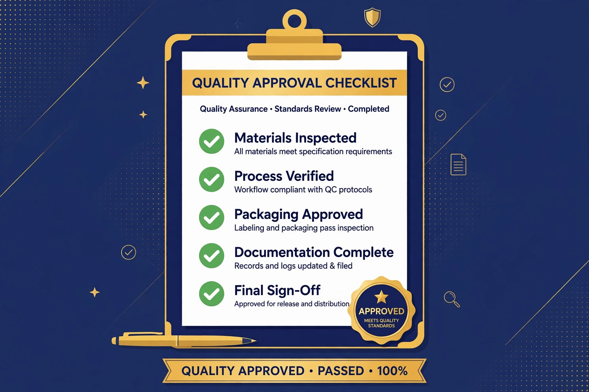 Sample approval checklist